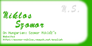 miklos szomor business card